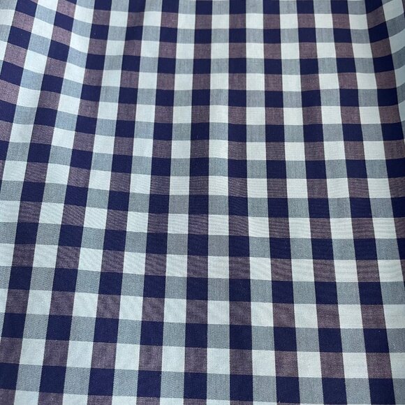 Izod Slim Fit Button Down LS Cotton Poly Blend Check Shirt Blue Sz 15.5 34/35 - Picture 7 of 11